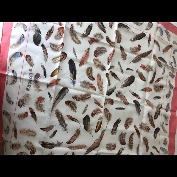 —Vintage—Mint condition Hermes silk scarf—plumes— - Picture 5 of 7